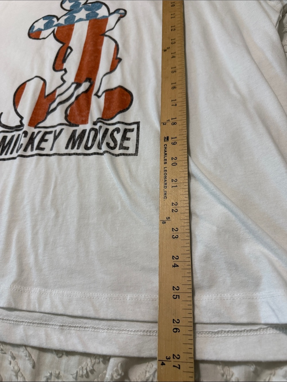 Disney Mickey Mouse USA American Flag Men’s White T-Shirt Size XL - Picture 5 of 6